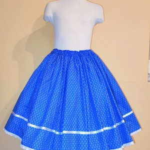 Gyermek néptánc szoknya 45 cm kék - ruha & divat - gyerekruha - szoknya - Meska.hu
