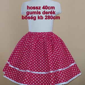 Gyermek néptánc szoknya 40 cm piros, bordó, Ruha & Divat, Babaruha & Gyerekruha, Szoknya, Varrás, MESKA