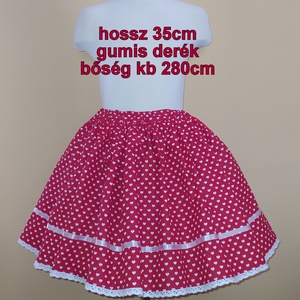 Gyermek néptánc szoknya 35 cm piros - Meska.hu