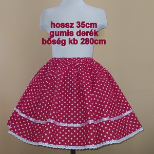 Gyermek néptánc szoknya 35 cm piros, Ruha & Divat, Babaruha & Gyerekruha, Szoknya, Varrás, MESKA