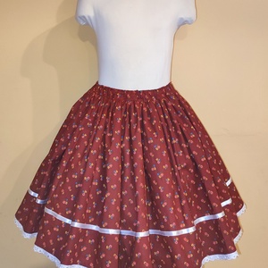 Gyermek néptánc szoknya 35 cm piros, bordó - ruha & divat - gyerekruha - szoknya - Meska.hu