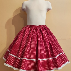 Gyermek néptánc szoknya 35 cm piros, bordó, Ruha & Divat, Gyerekruha, Szoknya, Varrás, MESKA