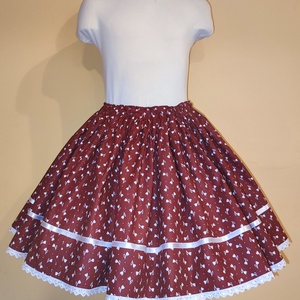 Gyermek néptánc szoknya 35 cm piros, bordó - ruha & divat - gyerekruha - szoknya - Meska.hu