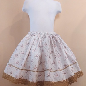 Gyermek néptánc szoknya 35 cm rózsaszín, narancs, bézs - ruha & divat - gyerekruha - szoknya - Meska.hu