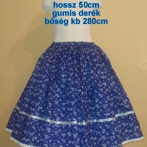 Gyermek néptánc szoknya 50 cm kék - ruha & divat - gyerekruha - szoknya - Meska.hu