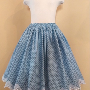 Gyermek néptánc szoknya 50 cm kék - ruha & divat - gyerekruha - szoknya - Meska.hu