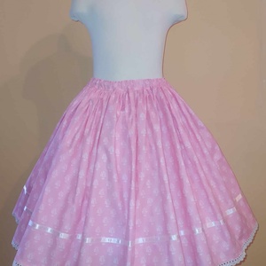 Gyermek néptánc szoknya 50 cm piros, rózsaszín - ruha & divat - gyerekruha - szoknya - Meska.hu