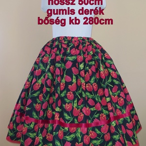 Gyermek néptánc szoknya 50 cm piros, rózsaszín - ruha & divat - gyerekruha - szoknya - Meska.hu