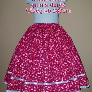 Gyermek néptánc szoknya 50 cm piros, rózsaszín, Ruha & Divat, Gyerekruha, Szoknya, Varrás, MESKA