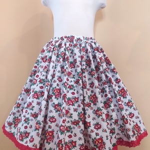 Gyermek néptánc szoknya 50 cm piros, rózsaszín - ruha & divat - gyerekruha - szoknya - Meska.hu