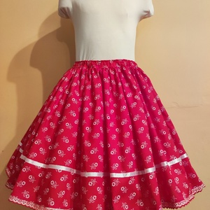 Gyermek néptánc szoknya 55 cm piros - Meska.hu