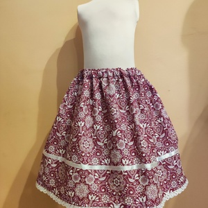 Kisgyermek néptánc szoknya 30 cm bordó, Ruha & Divat, Gyerekruha, Szoknya, Varrás, MESKA