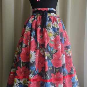 Néptánc szoknya,  75 cm kék, szürke, 2 szél bőség - ruha & divat - női ruha - szoknya - Meska.hu