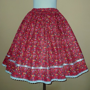 Gyermek néptánc szoknya 45 cm rózsaszín, pink, piros, bordó - ruha & divat - gyerekruha - szoknya - Meska.hu