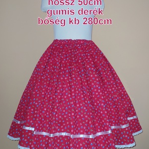 Gyermek néptánc szoknya 50 cm piros, narancs - ruha & divat - gyerekruha - szoknya - Meska.hu