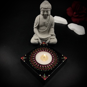 Pontozott mandala mécsestartó meditációhoz, spirituális elmélyüléshez - otthon & életmód - dekoráció - spiritualitás - mandala - Meska.hu