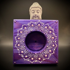 Spirituális Mandala mécsestartó, jóga stúdió dekoráció, relaxációs kiegészítő - otthon & életmód - dekoráció - spiritualitás - mandala - Meska.hu