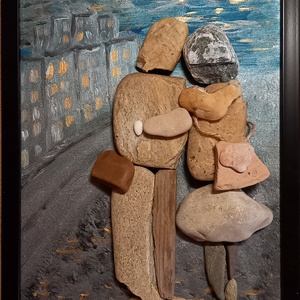 Éjjel, veled (20 x 26 cm), Otthon & Lakás, Dekoráció, Kép & Falikép, Kavics kép, Mindenmás, Meska