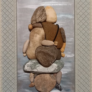 Egyensúlyban 2 (Az élet tengerén - kavicskép) 19 x 31 cm, Otthon & Lakás, Dekoráció, Kép & Falikép, Kavics kép, Mindenmás, Meska