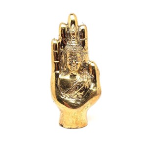 Réz figura Buddha kéz arany 10,5x5cm - Meska.hu