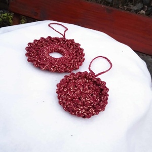 Bordó-arany horgolt karácsonyfa dísz , Karácsony, Karácsonyi lakásdekoráció, Karácsonyfadíszek, Horgolás, MESKA