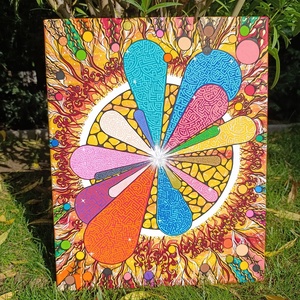 Egyedi akril absztrakt festmény, 50x40 cm-es, Művészet, Festmény, Akril, Festészet, MESKA