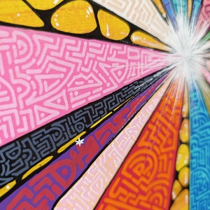 Egyedi akril absztrakt festmény, 50x40 cm-es - művészet - festmény - akril - Meska.hu