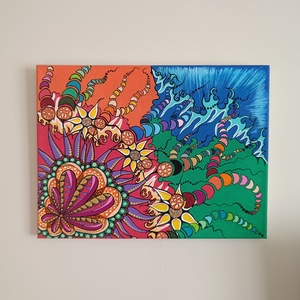 Egyedi akril absztrakt festmény, 30x20 cm-es , Művészet, Festmény, Akril, Festészet, MESKA