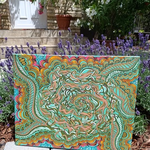 Egyedi akril absztrakt festmény, 40x50 cm, Művészet, Festmény, Akril, Festészet, MESKA