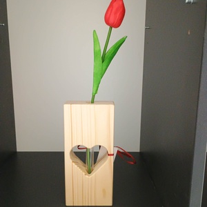  fa váza dekor tulipánnal � Kész ajándék minden alkalomra, Otthon & Életmód, Virágdekoráció, Virágtartó, Váza, Famegmunkálás, MESKA