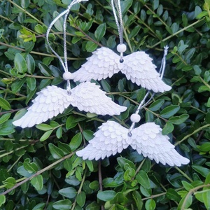 Karácsonyfadísz, angyalszárny gipszből, Karácsony, Karácsonyi lakásdekoráció, Karácsonyfadíszek, Gipszöntés, MESKA