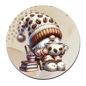 Cuki kávés manó könyvvel mintás bögre alátét, , , MESKA