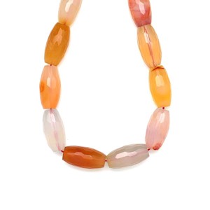 Karneol hordó fazettált 12x24mm ékszerkészítő alapanyag (füzér), Kellékek & szerszámok, Ásvány alapanyag, Ásványfüzér, , MESKA