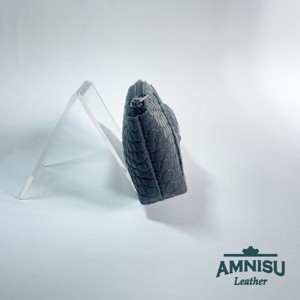 Sötétzöld krokkómintás egy cipzáras kulcstartó sárkány szemmel F7006 - táska & tok - kulcstartó & táskadísz - kulcstartó - Meska.hu