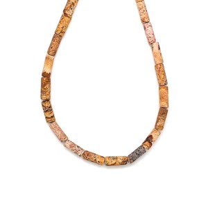 Jáspis kép matt henger 5x10mm ékszerkészítő alapanyag (füzér), Kellékek & szerszámok, Ásvány alapanyag, Ásványfüzér, , MESKA