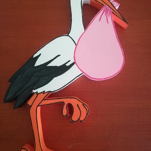 Gólya csomaggal,babaköszöntő. -  - Meska.hu