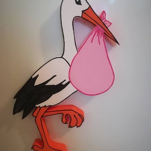 Gólya csomaggal,babaköszöntő. -  - Meska.hu