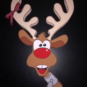 Kukucskáló rénszarvas. - karácsony - mikulás - Meska.hu