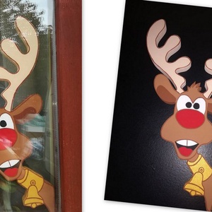 Kukucskáló rénszarvas. - karácsony - mikulás - Meska.hu