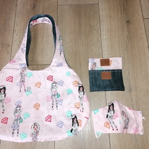 Táska szett.Táska,neszeszer,maszk. - táska & tok - kézitáska & válltáska - válltáska - Meska.hu