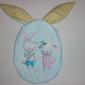 Húsvéti textil ajándéktasak., Ünnepi díszek, dekorációk, Húsvéti díszek és dekorációk, Húsvéti ajándékátadó, Varrás, MESKA