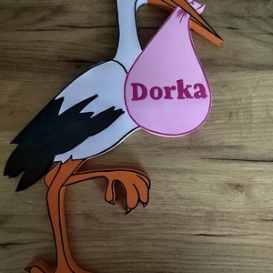 Gólya csomaggal,babaköszöntő. - Meska.hu