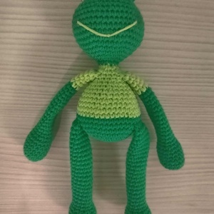 Horgolt béka - játék & sport - plüssállat & játékfigura - béka - Meska.hu