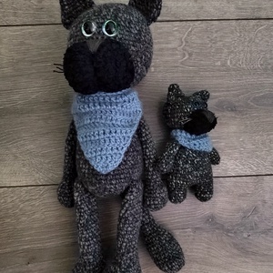 Horgolt cica kölykével.  - Meska.hu