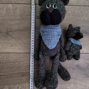 Horgolt cica kölykével.  - játék & sport - plüssállat & játékfigura - cica - Meska.hu