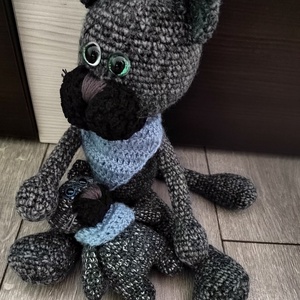 Horgolt cica kölykével.  - játék & sport - plüssállat & játékfigura - cica - Meska.hu