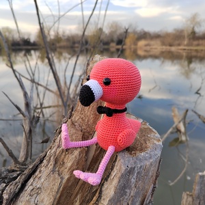 Horgolt flamingó - Meska.hu