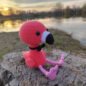 Horgolt flamingó - játék & sport - plüssállat & játékfigura - madár - Meska.hu