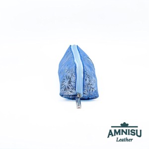 Kék virág mintás rombusz swarovski köves bőr neszeszer / tolltartó K6017 - táska & tok - neszesszer - Meska.hu