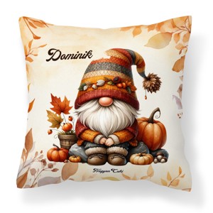 Névvel kérhető - Őszi manó és a tök mintás párna, Otthon & Életmód, Lakástextil, Párna & Párnahuzat, Díszpárna (belsővel együtt), , MESKA